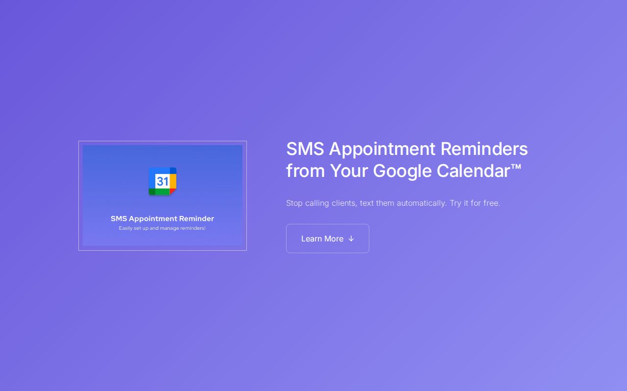 SMS Reminder for Google Calendar™